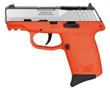 SCCY Industries CPX-2 Gen 3 9mm Pistol - Stainless Steel/Orange, 10 Rounds, 3.1" Barrel, Optics Ready with Picatinny Rail