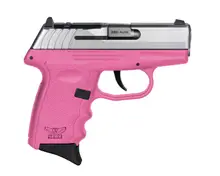 SCCY CPX-3 .380 ACP Stainless Steel Slide Pink Grip Pistol with 3.1" Barrel, 10 Rounds, Optics Ready