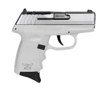 SCCY CPX-3TTWTRDRG3 .380 ACP Pistol with White Polymer Grip, Stainless Steel Slide, 3.1" Barrel, 10 Rounds, Optics Ready