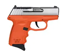 SCCY CPX-3 .380 ACP Pistol with 2.96" Stainless Steel Slide, Orange Polymer Grip, 10 Rounds, Optics Ready