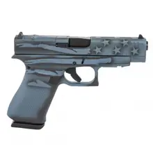 Glock G48 MOS 9mm Semi-Automatic Pistol, 4.17" Barrel, 10 Rounds, Blue Titanium Flag Design