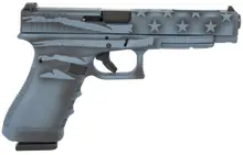 Glock G34 Gen 3 Competition 9mm 5.31" 17RD - Blue Titanium Flag Cerakote Frame & Slide, Adjustable Sights, Safe Action Trigger