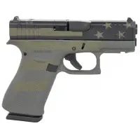 Glock G43X MOS 9MM 3.41" 10RD Subcompact Pistol with Operator Flag Cerakote, Serrated Steel Slide & Rough Textured Grip