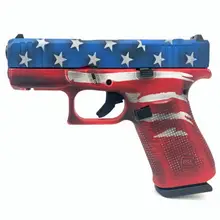 GLOCK 43X MOS 9MM 3.41" 10RD Battleworn American Flag Pistol