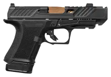Shadow Systems CR920P Elite 9mm 3.75" Sub Compact Semi-Auto Pistol with Compensated Bronze Barrel, Black Nitride Finish, Optic Ready, 13RD - SS-4211