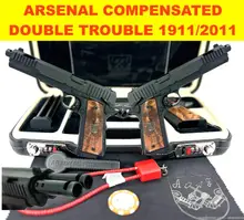 Arsenal Firearms Dueller Prismatic Double Barrel Pistol, .45 ACP, 5" Twin Ported Barrels, 14RD, Black with Walnut Grips
