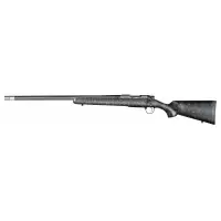Christensen Arms Ridgeline Left-Handed Bolt-Action Rifle, 7MM-08 Remington, 24" Carbon Fiber/Threaded Barrel, Black with Gray Webbing Stock, 4 Rounds