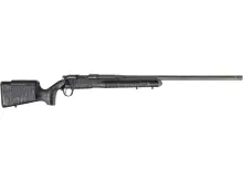 Christensen Arms Mesa Long Range 6.5 PRC Bolt Action Rifle, 26" Threaded Tungsten Gray Barrel, Black with Gray Webbing Stock