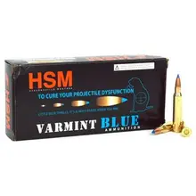 HSM VARMINT BLUE .223 REM 55 GRAIN BLITZKING 20 ROUND BOX