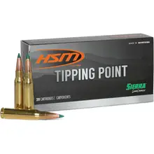 HSM Tipping Point 6.5 Creedmoor 130gr Sierra Gamechanger Ammo, 20 Rounds Box