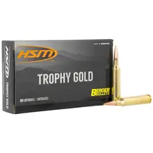 HSM Trophy Gold 6.5x284 Norma 130 Grain Berger Hunting VLD Match Ammunition - 20 Rounds