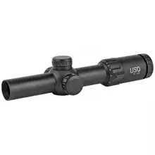 US Optics TS Series Rifle Scope 1-8x24mm w/ Simple Crosshair Reticle & Red Dot, Black - TS-8X SFP