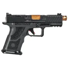 ZEV Technologies OZ9C Elite Compact 9mm Handgun, Black with Bronze 4.6" Threaded Barrel, No Magazine