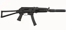 Kalashnikov USA KR-9S 9mm Semi-Auto Rifle with 16.33" Barrel, Faux Suppressor, Side Folding Stock, and 30 Round Capacity