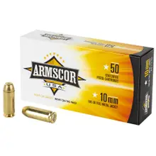 ARMSCOR USA 10MM Auto 180GR Full Metal Jacket (FMJ) Ammunition - 50 Rounds Box