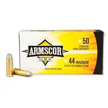 ARMSCOR USA .44 Magnum 240 Gr Semi-Wadcutter Ammunition, 50 Rounds - FAC44M1N