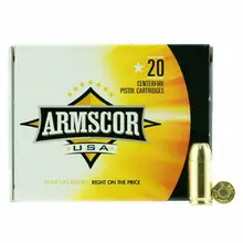 ARMSCOR USA .380 ACP 95 Grain JHP Ammunition, 20 Rounds per Box