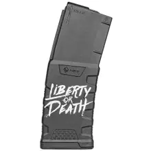 Mission First Tactical AR-15 Extreme Duty 30 Round Magazine, .223 Rem/5.56 NATO, Polymer Black with Liberty or Death Logo - EXDPM556DLD