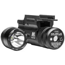 NCStar 150 Lumens Flashlight with Green Laser, Quick Release Weaver Mount, Anodized Aluminum, Universal Fit