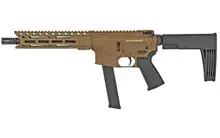 Diamondback DB9R 9mm Luger 10" 32+1 Burnt Bronze Pistol with Gearhead Works Tailhook Mod2 Brace, Black Magpul MOE Grip, and 9" M-LOK - DB9RPMLBB10