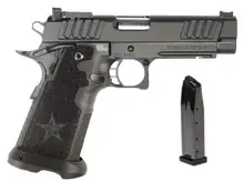 Staccato 2011 P 9MM Pistol with 4.4" Stainless Barrel, Black Aluminum Frame, G2 Tac Texture Grip, 20RD