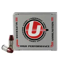 Underwood 9mm+P 147gr Hard Cast Flat Nose Ammo, 20 Rounds