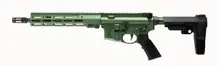Geissele Automatics Super Duty AR Pistol 5.56x45mm NATO 11.50" with SB Tactical SBA3 Brace Stock and Geissele Grip - 40mm Green Black Manganese Phosphate