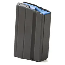 ASC AR-15 6.5 Grendel 10-Round Stainless Steel Magazine with Blue Polymer Follower and Matte Black Finish