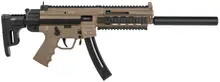 ATI GSG-16 Carbine .22LR, 16.25" Barrel, Tan/Black, 22+1 Rounds, Collapsible Stock with Storage Compartment