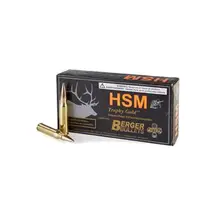 HSM Trophy Gold .308 Winchester 168 Gr Berger Hunting VLD Match Ammo, 2740 FPS, 20 Rounds Box