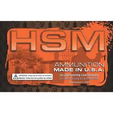HSM Training 10MM Auto 180 Grain FMJ Ammunition, 1150 FPS, 50 Rounds