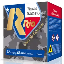 RIO TOP GAME TEXAS GAME LOAD HIGH VELOCITY 12 GA 2.75 1-1/4 OZ 7.5 SHOT (BOX)