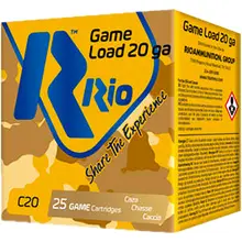 RIO Game Load 20 Gauge Ammo 2-3/4" 1 oz #8 Lead Shot, 250 Rounds - RC208