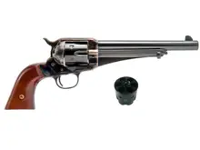 Cimarron 1875 Outlaw Revolver .45LC/ACP, 2-Cylinder, 7.5" Blued Barrel, Blue Frame, Walnut Grip