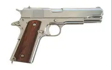 Cimarron 1911A1 Semi-Automatic Pistol, .45 ACP, 5" Barrel, 8 Rounds, Nickel Finish, Walnut Grips