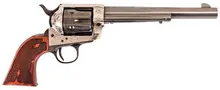Cimarron Frontier Firearms .45LC 7.5" Barrel Silver Engraved Frame with Checkered Walnut Grips