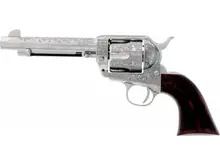 "Cimarron Buffalo Bill Signature Series Frontier .45LC 5.5" Barrel 6-Round Nickel, Laser Engraved Revolver with Walnut Grips"