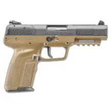 FN Five-Seven 5.7x28mm 20RD 4.8in Matte Black Pistol with Flat Dark Earth Polymer Grip and Adjustable Sights - 3868929350