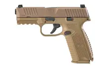 FN 509 Full Size 9MM Luger Semi-Automatic Pistol, 4" Barrel, 17+1 Rounds, Flat Dark Earth Polymer Frame with Mounting Rail, Interchangeable Backstrap Grip, No Manual Safety - 66-100489