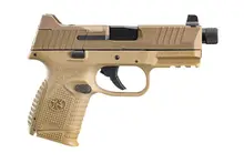 FN 509 Compact Tactical 9mm Luger Pistol, 4.32" Threaded Barrel, Flat Dark Earth, 10+1 Rounds, Optics Ready with Night Sights