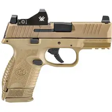FN 509 Compact MRD 9mm Luger 3.7" Pistol with Vortex Viper Red Dot, 15+1,12+1 Rounds, Black Steel Slide, Interchangeable Backstrap Grip