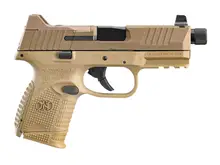 FN 509 Compact Tactical 9mm Semi-Automatic Pistol with 4.32" Threaded Barrel, Flat Dark Earth, 24+1 Rounds, Night Sights - Model 66-100780