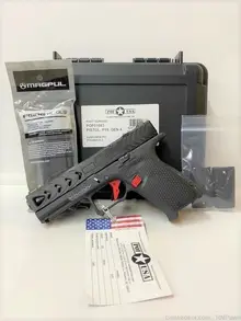 Patriot Ordnance Factory P19 Gen 4 Gentlemens Series 9mm Pistol with Glock 19 Compatible Slide, Custom Frame, Black, 15RD