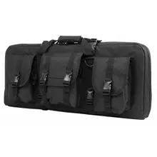 NCSTAR VISM Deluxe 28" Black PVC Double Pistol Carbine Case with Padded Divider and 3 Exterior Pockets