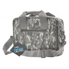 NCStar VISM Double Pistol Range Bag with Mag Pouches, Loop Fasteners, Padding - Digital Camouflage (CPDX2971D)