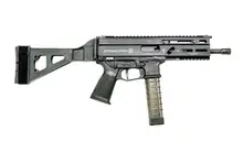 Grand Power Stribog SP9A3 9mm Pistol with 8" Barrel, Folding SBT Brace, Black, 30-Round