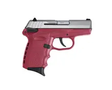 SCCY Industries CPX-1 RD 9MM 3.1" Stainless Steel Slide Pistol with Crimson Trace CTS-1500 Red Dot, 10RD - Crimson Red Polymer Grip