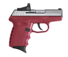 SCCY Industries CPX-2 9MM Luger 3.1" Stainless Steel Slide with Crimson Red Polymer Grip and CTS-1500 Red Dot, 10 Rounds