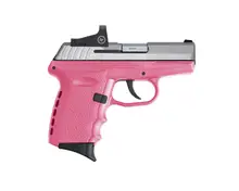 SCCY Industries CPX-2 9MM Stainless Steel Slide Pistol with Pink Polymer Grip and Crimson Trace Red Dot