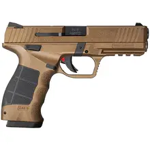 SAR USA SAR9 9MM Luger 4.4" Barrel, Bronze/Black, 17 Rounds, Ambidextrous Safety, Interchangeable Backstrap Grip